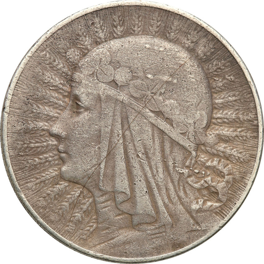 II RP. 5 złotych 1932 głowa kobiety ze znakiem mennicy